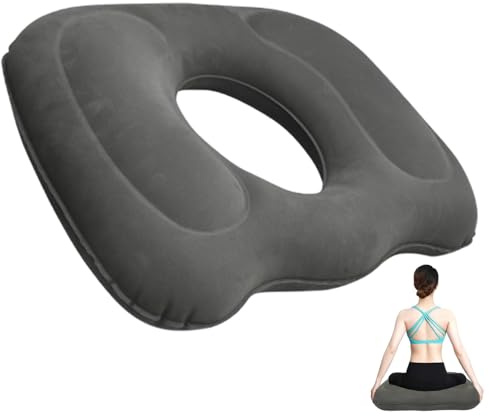 DONOONIS Flotador Almorranas, Cojin Hemorroides Coxis Antiescaras para Mujer, Alivio Cóccix y Ciática, Cojín Ortopédico Inflable para Hogar Oficina Sofá Silla de Ruedas Asiento Coche, Etc