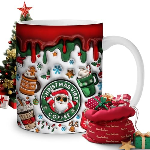 Umllpet Christmas Coffee Mug, Novelty Xmas Mug, Funny Ceramic Xmas Coffeecup, Gifts Coffee Mugs for Coworkers Friends Family Boss Men Women
