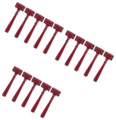 Veemoon 15 Piezas Juguete Martillo de Juez de Madera para de Rol para Niñas y Coordinación y Destrezas Regalo Seguro de Madera Natural