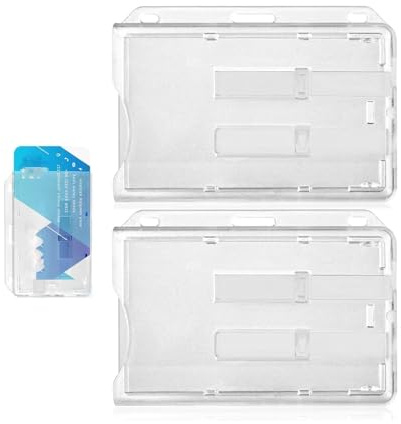 2 Stück Kartenhalter Ausweis, Ausweishüllen Transparente, ID Kartenhalter, Nehmen Sie 2 Karten über 2 Schieber heraus,for Business ID Cards EC Cards Tickets Work ID Cards Ski Pass