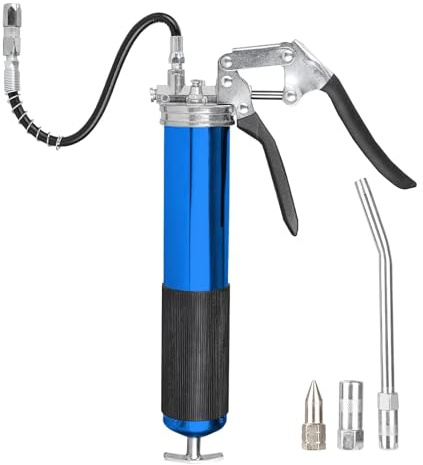 GREENSPIRE Ergonomische Pistolen Fettpresse 8000 PSI Leistungsstarke Einhand-Fettpresse mit Selbstansaugung, passend für 400 ml Fettkartuschen, bequemes effizientes Fetten Lagerstellen und Gelenken