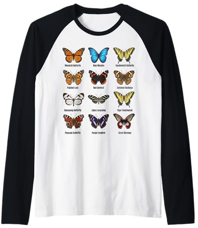 Types de Papillons, Tableau des espèces de Papillons Manche Raglan