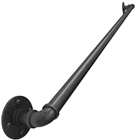 Trappa Banister För Trappor, Matt Svart Industriellt Smidjärnrör Trappahandrail, Mot Väggen Äldre Barns Korridor Säkerhetsstöd Bar/280Cm