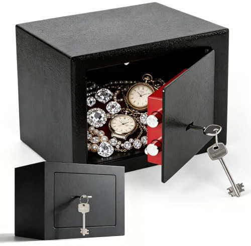 Safe Tresor, Mini Tresor mit Schlüssel für Zuhause