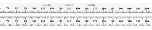 Starrett C330-300 Vollflexibles Stahllineal mit Millimeterteilungen, 300 mm Länge, 12,7 mm Breite, 0,4 mm Dicke