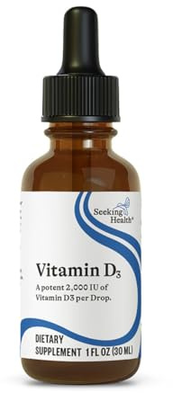 Seeking Health Vitamin D3 Drops - Bone Health & Immune System Support Supplement - Liquid Vitamin D3 with Olive Oil - 1 FL oz, 900 Servings