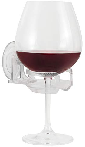 The Original SipCaddy Shower Beer & Bath Wine Holder | Portable Drink Cupholder | Shower Caddy | Beer, Wine, Shampoo Holder | American-Made Suction Cup | Clear