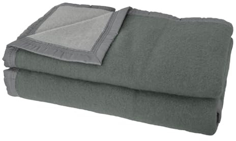 Couverture Laine Anthracite/Souris 220 x 240 cm - POYET MOTTE - Gamme Aubisque - Made in France