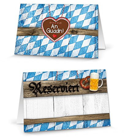 Logbuch-Verlag 100 Reserviert Schilder zum Beschreiben bayerisch Oktoberfest Biergarten