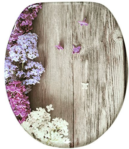 Sanilo WC Sitz mit Absenkautomatik, hochwertiger Toilettendeckel, einfache Montage, stabile Scharniere, Flieder