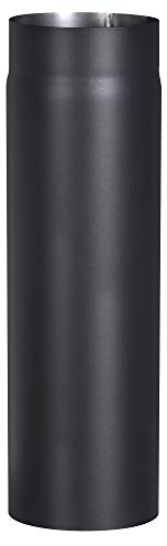 FIREFIX R150/5 - Tubo per stufa in acciaio spesso 2 mm (tubo fumo) con diametro di 150 mm, per stufe e fuochi d'artificio, Senotherm, lunghezza 500 mm, colore: nero
