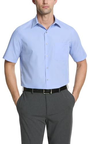 Van Heusen kortärmad herrskjorta normal passform poplin solid, 17 Neck