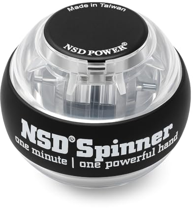 NSD Essential Crystal Spinner Gyro Ball | Grip Strengthener for Forearms, Wrist & Hands | String Start Design, Up to 18,000 RPM | Portable Wrist Trainer & Workout Equipment | Ideal for Desk Workers, Athletes & Musicians
