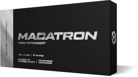 Scitec Nutrition Macatron, testostérone dure, soutien à l'optimisation des œstrogènes Maca, testofen®, complexe de testostérone daa, 108 gélules