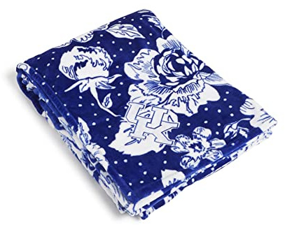Vera Bradley Women's Collegiate Plush Xl Throw Blanket (Multiple Teams Available), Royal/White Rain Garden with University of Kentucky, One Size