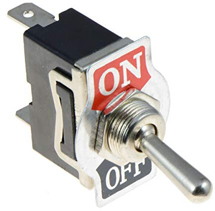 On-Off Latching Toggle Switch with Quick Connect 6.3mm Terminals SPST 15A 250VAC (Quantity x 1)