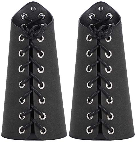 Fydun 2 Set Läderarmband Punk-Armband Läder Armskydd Handskar för Män och kvinnor