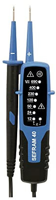 testeur de tension ac/dc - 12v à 690v - affichage led - sefram instruments sefram40