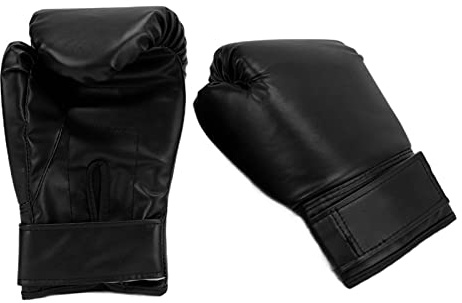 Leapiture Guantoni da Boxe Muay Thai Guantes Guantoni da Boxe da Combattimento Libero Guanti da 10 Once Guantoni da Allenamento Uomo Donna Guantoni da Boxe per Boxe, Kickboxing, Muay Thai, MMA(Nero)