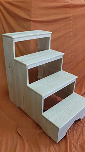 la iberica Escabeau en bois naturel 4 marches 80 cm de haut