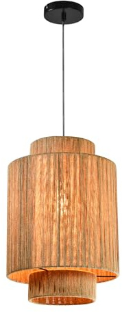 LQWELL® E27 Hängelampe Deckenleuchte Deckenleuchter, Retro Deckenlampe Hängeleuchte 1 Flammig, Linen Beige Kronleuchter für Wohnzimmer Schlafzimmer Esszimmer Bar Hotel Geschäft Studio Cafés