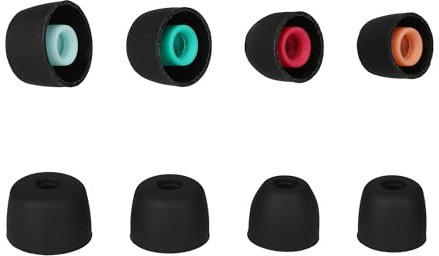 kwmobile Embout pour Écouteurs - 8X Embout de Rechange Universel en Silicone XS S M et L pour Écouteurs Ø 4-5,5 mm - Noir