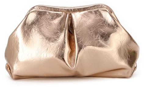 EVEOUT Pochette in Pelle Lucida da Donna Clutch da Festa Borsa a Nuvola Borsa a Fagottino con Catena Borsa a Tracolla da Sera Matrimonio Vacanza