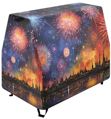 WELLDAY Colorful Firework Kids Water Table Cover Fit Step2 Rain Showers Splash Pond Water Table, Waterproof Dust Proof Anti-UV Outdoor Toys Cover-Cover only