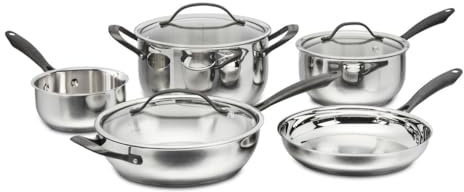 Cuisinart Radiant PRO 8-Piece Stainless with Brushed Titanium Finish Cookware Set