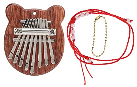 8-Ton-Kalimba, Hochfeste Tasten aus Kohlenstoffstahl, Mini-Kalimba in Bärenform mit Umhängeband Zur Reduzierung Ihres Arbeits- oder Lerndrucks für Outdoor-Freizeitinstrumente