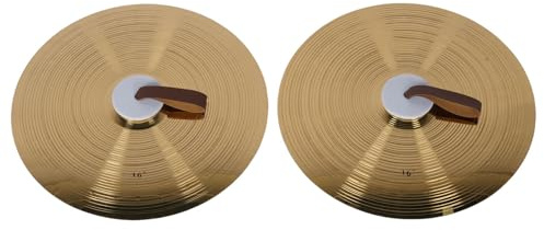 2 Piezas de Platillos Manuales de 16 Pulgadas de Placas de Aleación de Alta Dureza Platillos de Batería para la Interpretación de Músicos o Bandas