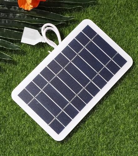 Panneau solaire portable 5V 2W avec connexion USB, Chargeur Solaire Mini pour Téléphone, pour Camping, Randonnée, Escalade et Voyages, Compatible avec Appareils Électroniques