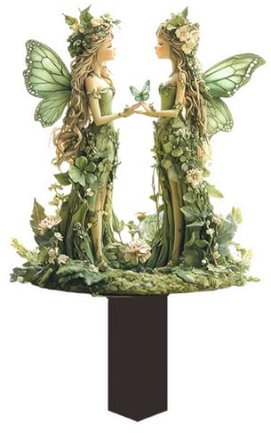 Générique Piquets de Jardin - Décorations Fées Plat 2D pour Pelouse - 20 cm - Résistant aux Intempéries - Ornement Décoratif pour Pelouse, Terrasse, Jardin et Parterres