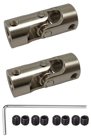 2Pcs 8mm to 8mm Joint Shaft Coupling Coupling Steering Connector Rotatable Joint Coupler for RC Robot Boat Car Crawler Motor