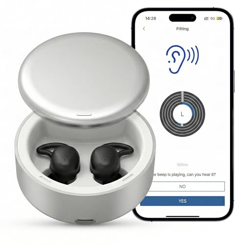 Helucidy Hearing Aids for Seniors, Hearing Amplifiers with App Control, Rechargeable Hearing Aids for Adults, 16 Channel, Noise Reduction, OTC Hearing Aids for Mild to Moderate Hearing Loss