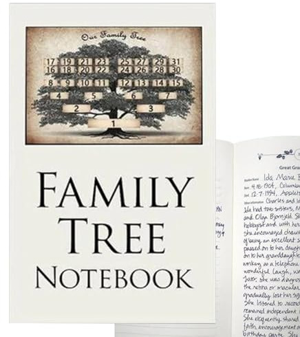 Familjeträd arbetsbok 32 sidor 21 x 14,7 cm tom inspelning släktträd anteckningsbok släktforskningsböcker för jul sammankomst släktforskningsböcker