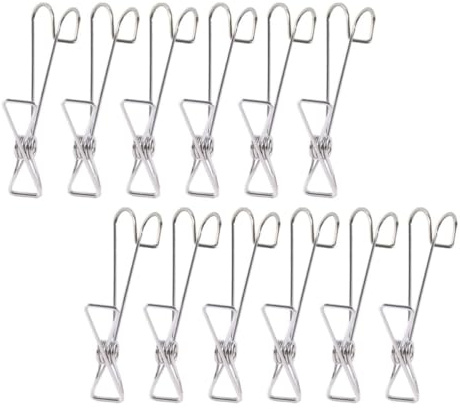 ADOCARN Pinces à Linge sans Trace Argentées Lot de 20 en Acier Inoxydable Multi-usages, Gain de Place pour Suspendre Vêtements et Chaussettes