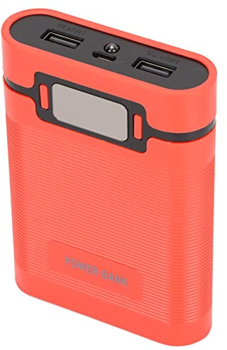 Stylebest Dispositivo di Ricarica Portatile con Custodia Power Bank Fai-da-te per Telefoni Cellulari e Tablet con Display LCD e Funzione Protettiva Materiale ABS (Rossa)