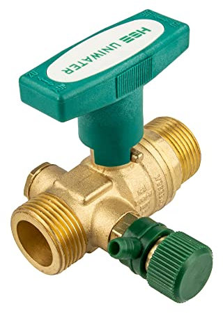 UNIWATER System Kugelhahn mit Entleerung und ISO-T-Griff, beidseitig 1 1/2 Zoll AG (DN 32), Typ 1438