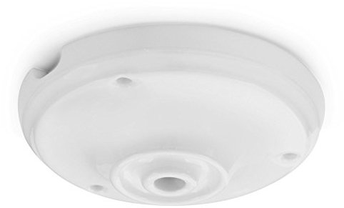 Lightstock 00165 Baldacchino da soffitto in Porcellana, Bianco