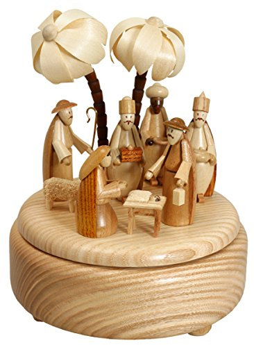 Rudolphs Schatzkiste Spieldose mit Christi Geburt Natur BxHxT 16x18x16 cm NEU Spieluhr Spielwerk Musikdose Musik Figur Seiffen Erzgebirge Holz Dekoration Weihnachten