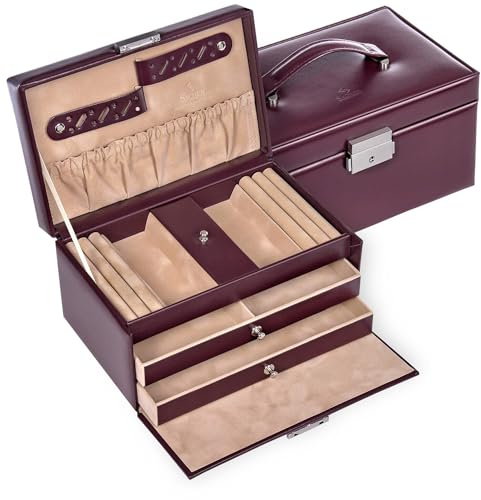 SACHER Schmuckkasten Eva new classic/bordeaux (Leder)
