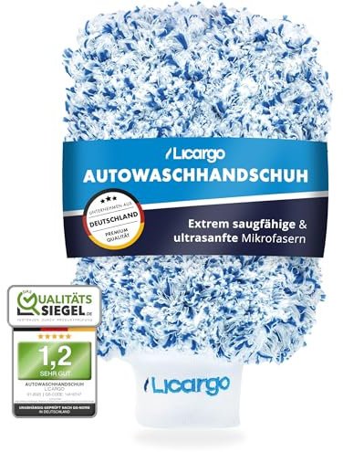LICARGO® Guanto da Autolavaggio in Microfibra Ultra Morbida - Estremamente Assorbente - Rimuove Facilmente lo Sporco Più Ostinato