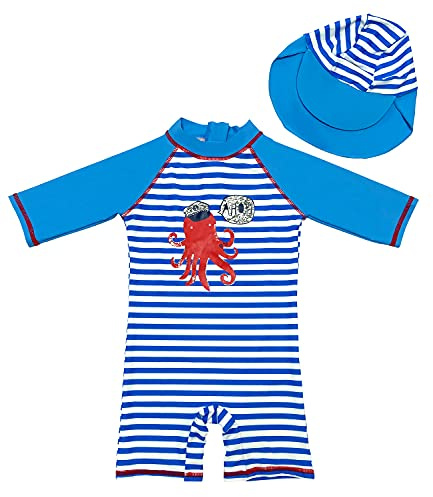 amiyan Kinder Jungen Badeanzug Bademode Einteiler UPF 50+ UV Schützend Schwimmanzug mit Sonnenhut