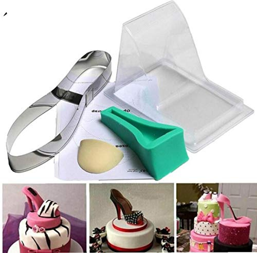 Angoter Large Size-Fondant-Kuchen 3D Silikon Stilleto High Heel-Form-Dame-Schuh-Form für Hochzeitstorte Dekoration für Bakeware