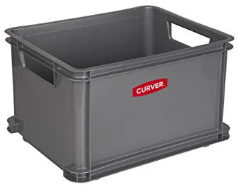 Curver Unibox Classic Eco Stapelkiste, klein, Grau