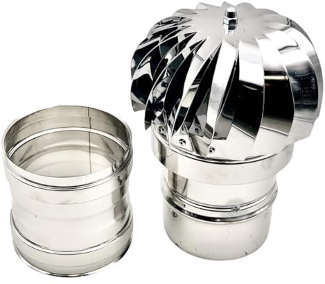EINSIDE Comignolo girevole Attacco femmina, Cappello eolico per camini in acciaio inox AISI 304, ø 100 mm