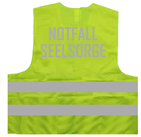 Mister Warnwesto Warnweste - Signalweste - Notfallseelsorge 2-Zeilig - Warnweste mit reflektierendem Aufdruck ID: 594