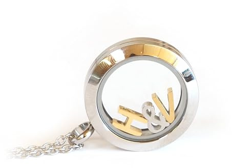 myGreta Personalisierte Medaillon-Kette klein 25mm mit Buchstaben, Alphabet, Halskette, Geburtssteine,silber, rosegold, gold