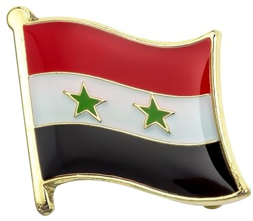 Pin de solapa con bandera nacional esmaltada de República Árabe Siria, Metal